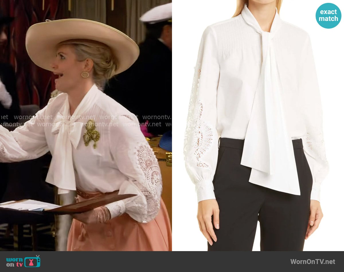 Kobi Halperin Kinsley Blouse worn by Gemma (Beth Behrs) on The Neighborhood