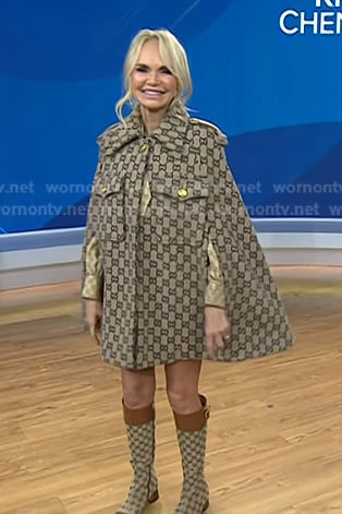 Kristin Chenoweth’s beige monogram cape on Today