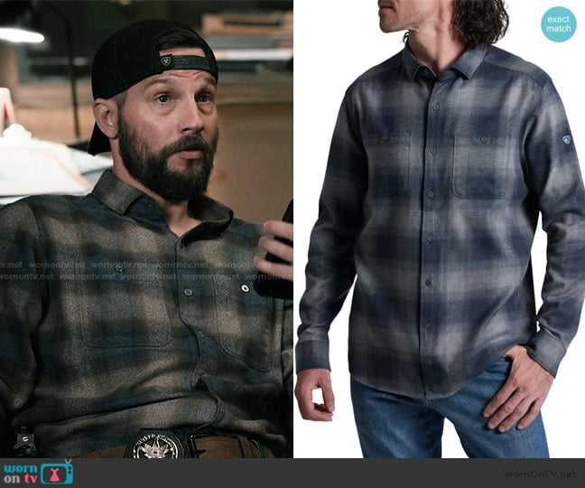 Kuhl Flannel Cotton Long Sleeve Shirt worn by Pete Calvin (Logan Marshall-Green) on Marshals