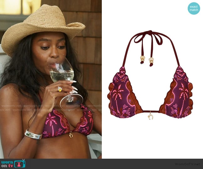 Kulani Kinis Lettuce Edge Bralette Bikini Top worn by Ciara Miller on Summer House