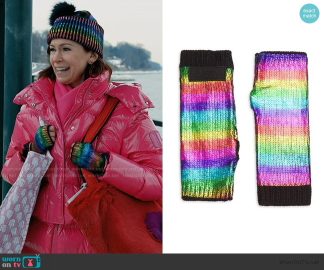 Kurt Geiger London Rainbow Foil Overlay Arm Warmer worn by Elsbeth Tascioni (Carrie Preston) on Elsbeth