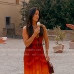 Kyle’s red tie-dye maxi dress on The Real Housewives of Beverly Hills