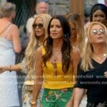 Kyle's yellow top and green floral pants on The Real Housewives of Beverly Hills