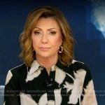 Kyra Phillips’s black floral shirtdress on Good Morning America