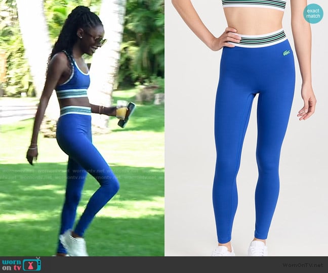 Lacoste x Bandier Leggings with Multi Stripe Band worn by Venita Aspen on Southern Charm