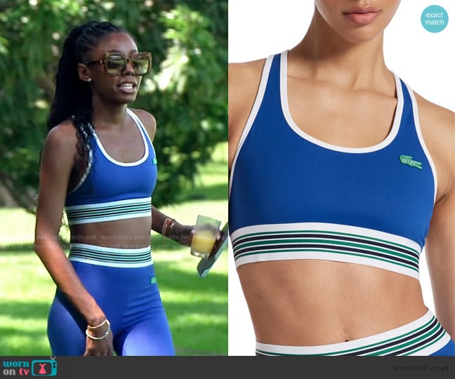Lacoste x Bandier x BANDIER Stripe Band Racerback Sports Bra worn by Venita Aspen on Southern Charm