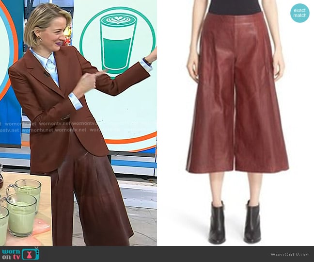 Lafayette 148 NY Arthur Leather Culottes worn by Vanessa Price on Today