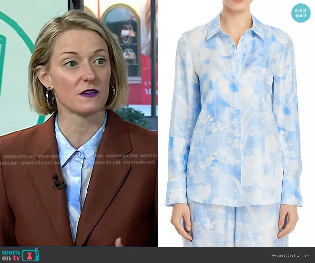Lafayette 148 NY Scottie Silk Floral Blouse worn by Vanessa Price on Today