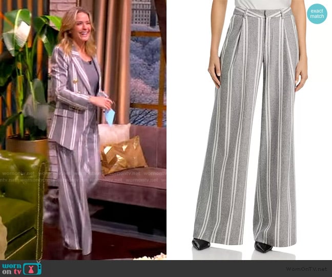 L'Agence Allanah Stripe Mid Rise Pants worn by Sara Haines on The View