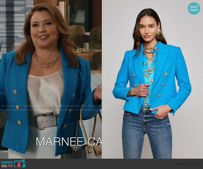 L'Agence Brook Tweed Blazer worn by Eva (Justina Machado) on Matlock