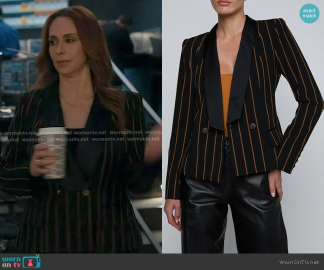 L'Agence Imogen Satin Blazer worn by Maddie Kendall (Jennifer Love Hewitt) on 9-1-1