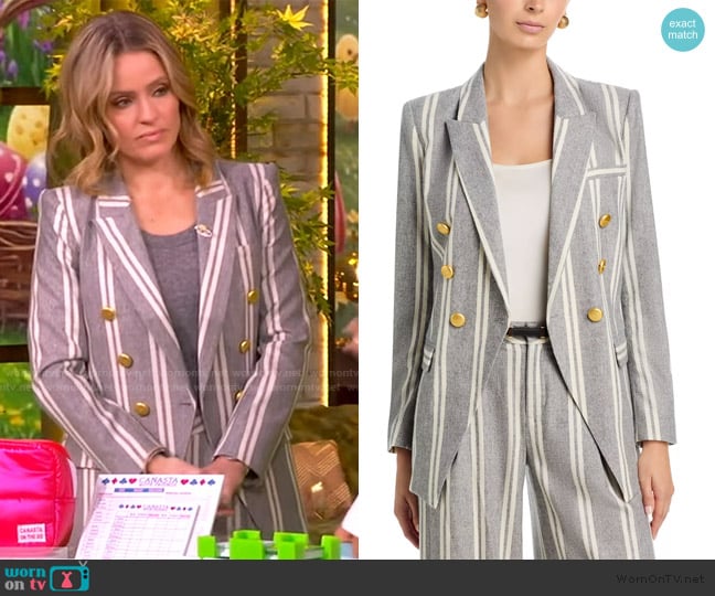 L'Agence Kendi Long Double Breasted Blazer worn by Sara Haines on The View