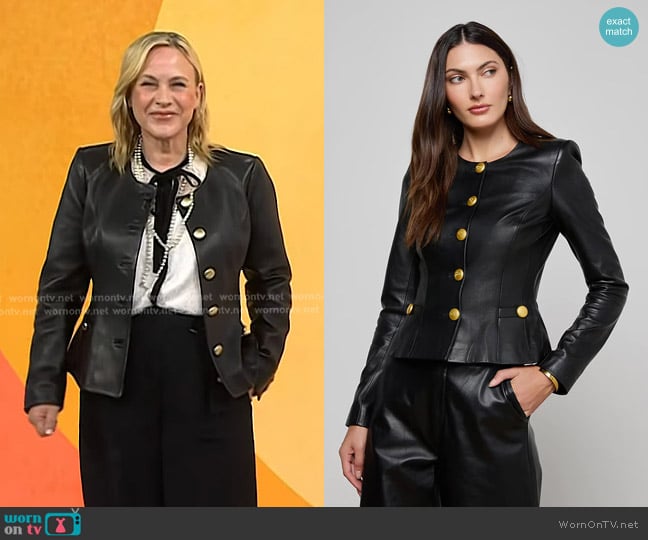 Patricia Arquette’s black leather jacket on Today