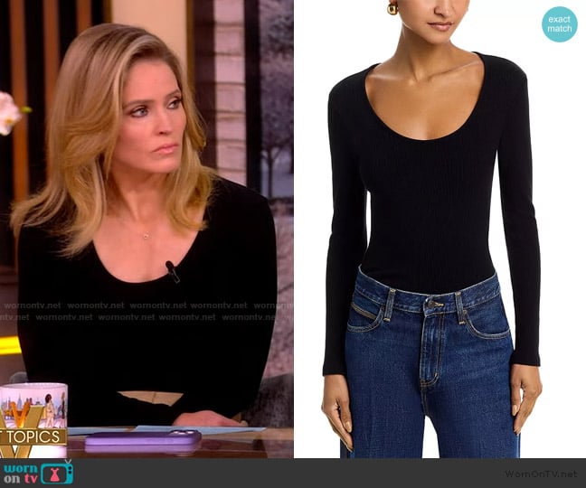 L'Agence Scarlet Long Sleeve Scoop Neck Tee worn by Sara Haines on The View