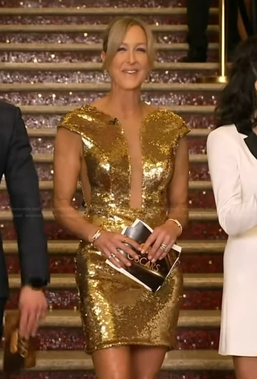 Lara’s gold sequin mini dress on Good Morning America