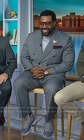LaRoyce Hawkins’s grey high cut sneakers on Today