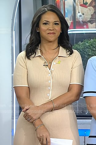 Laura’s beige ribbed polo dress on Today