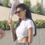 Layla’s green side stripe shorts on The Secret Lives of Mormon Wives