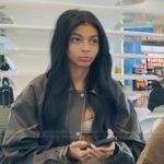 Layla’s brown leather jacket on The Secret Lives of Mormon Wives