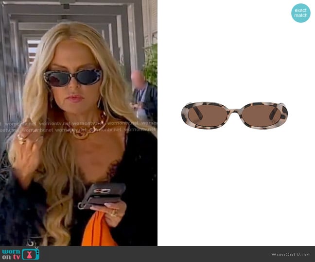 Le Specs Outta Love Sunglasses in Cookie Tort & Smokey Brown Mono worn by Rachel Zoe on The Real Housewives of Beverly Hills