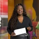 Kelley L. Carter’s black leather skirt on Good Morning America