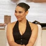 Alexandra Shipp’s black sequin mini dress on The Drew Barrymore Show