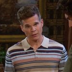 Leo’s blue striped polo on Days of our Lives