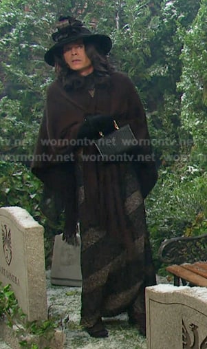 Leo’s black stripe lace dress on Days of our Lives