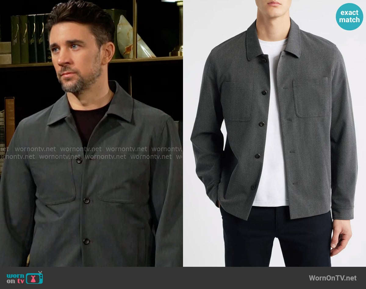 Cane’s grey shirt jacket on The Young and the Restless