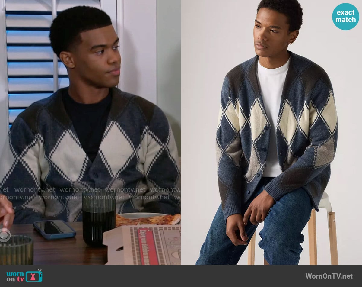 Levis Valencia Cardigan worn by Tyrell Richardson (Jaden Lucas Miller) on Beyond the Gates