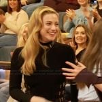 Lili Reinhart’s black buckle detail dress on The Drew Barrymore Show