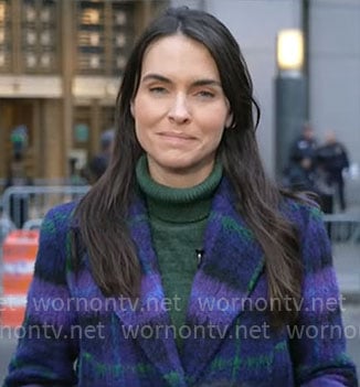 Lilia Luciano’s plaid coat on CBS Mornings
