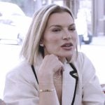 Lindsay’s white contrast trim blazer on Summer House