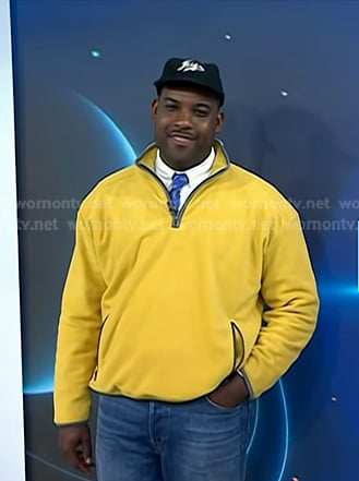Lionel Boyce’s yellow ha-fzip fleece top on Today