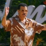 Lionel Richie’s brown print short sleeve shirt on American Idol