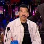 Lionel Richie’s ivory collared zip jacket on American Idol