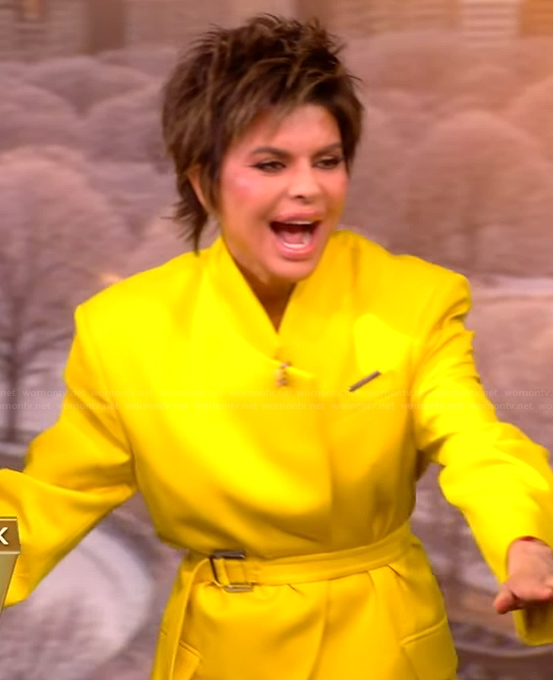 Lisa Rinna's yellow belted jacket on The View
