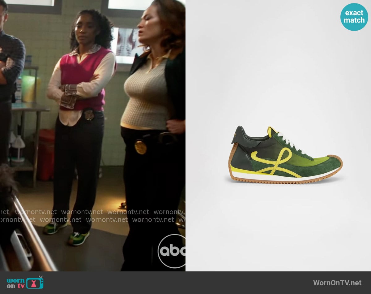 Loewe Flow Retro Runner Sneakers in Gradient Green / Yellow worn by Faith Mitchell (Iantha Richardson) on Will Trent