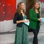 Lori’s green floral dress and cardigan on Good Morning America