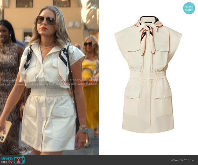 Louis Vuitton Safari Scarf Shirtdress worn by Amanda Frances on The Real Housewives of Beverly Hills