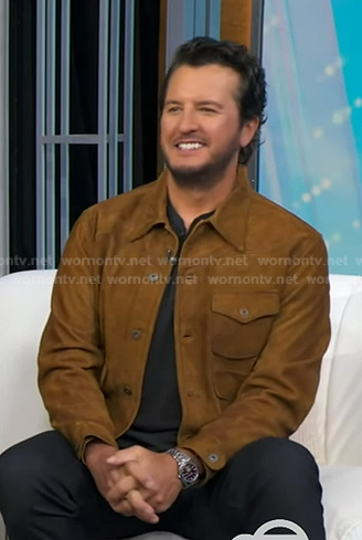 Luke Bryan's brown suede jacket on Good Morning America