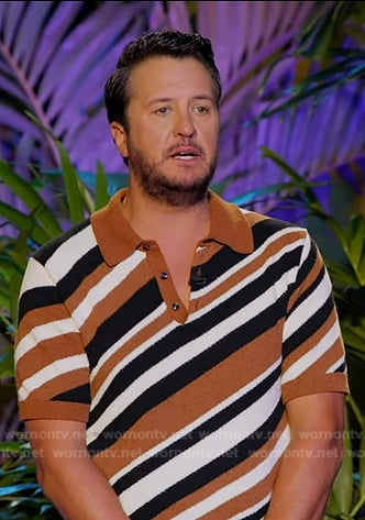 Luke Bryan’s striped polo shirt on American Idol