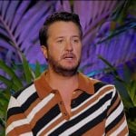 Luke Bryan’s striped polo shirt on American Idol