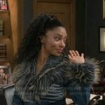 Lynette’s denim jacket with fur collar on Beyond the Gates