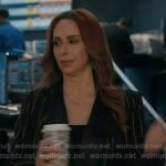 Maddie’s black striped blazer on 9-1-1