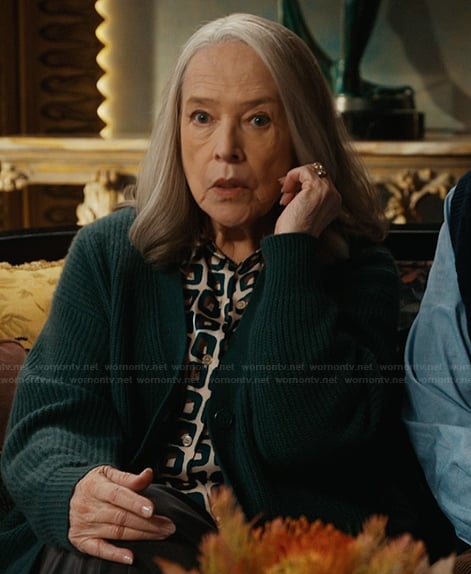 Madeline's geo print satin blouse on Matlock