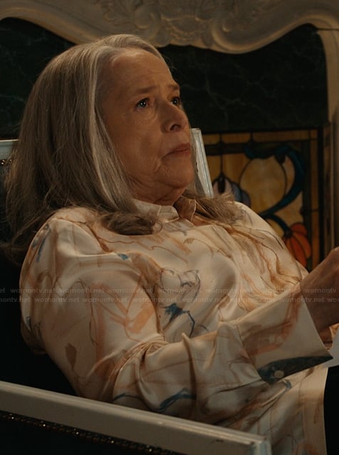 Madeline's satin abstract print blouse on Matlock