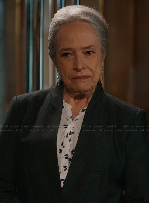 Madeline's white printed blouse on Matlock