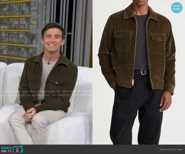 Will Ganss’s green corduroy zip jacket on GMA