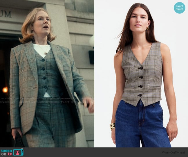 Madewell Waisted Vest in Yarn-Dye worn by Kay Scarpetta (Nicole Kidman) on Scarpetta